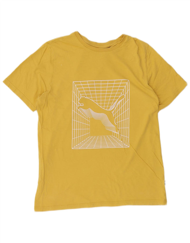 Puma Herre Grafisk T-Shirt Top Medium Gul