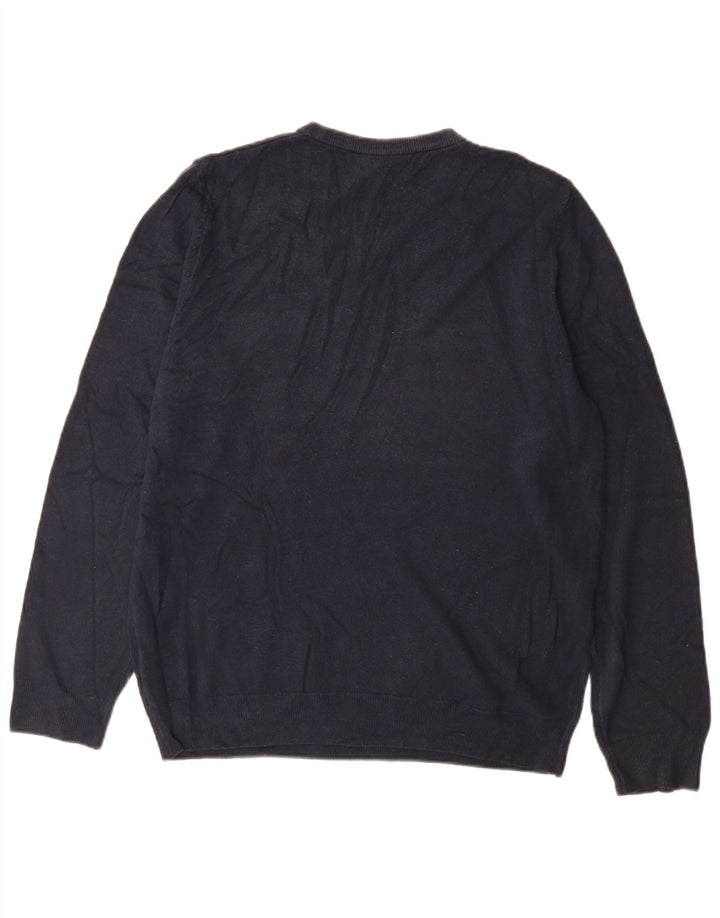 Marks & Spencer Herre sweater med rund hals, stor marineblå akryl
