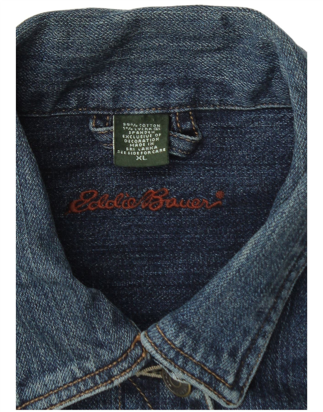 Eddie Bauer Dame denimjakke UK 18 XL Marineblå Bomuld