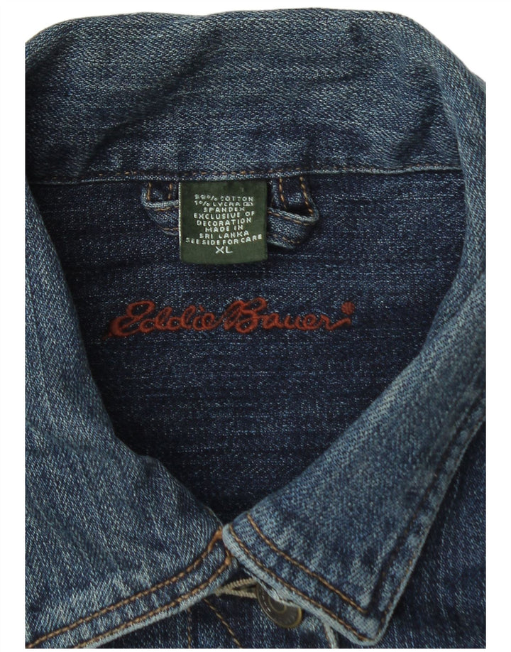 Eddie Bauer Dame denimjakke UK 18 XL Marineblå Bomuld