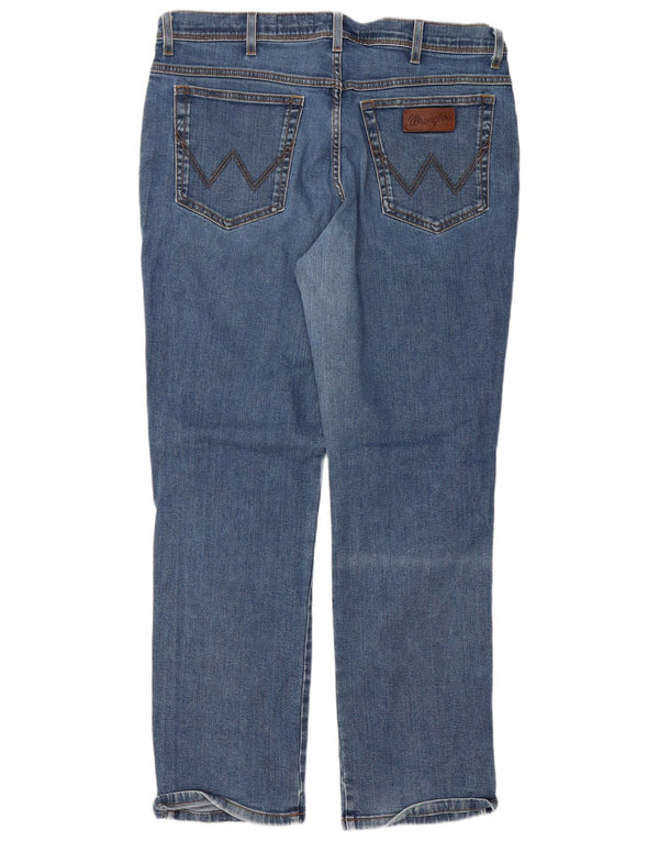 Wrangler Mens Texas Stretch Straight Jeans W38 L32 Blue Cotton