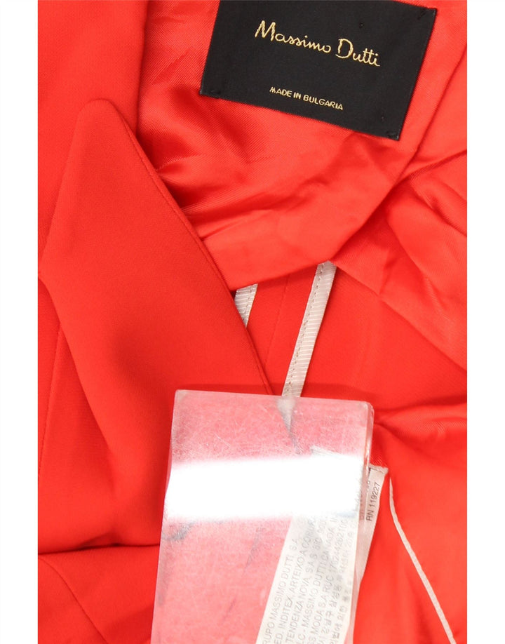 Massimo Dutti Dame 1 Knap Blazer Jakke EU 44 XL Rød Viscose