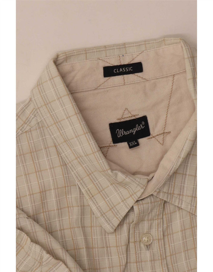 Wrangler Herre klassisk kortærmet skjorte 2XL beige ternet