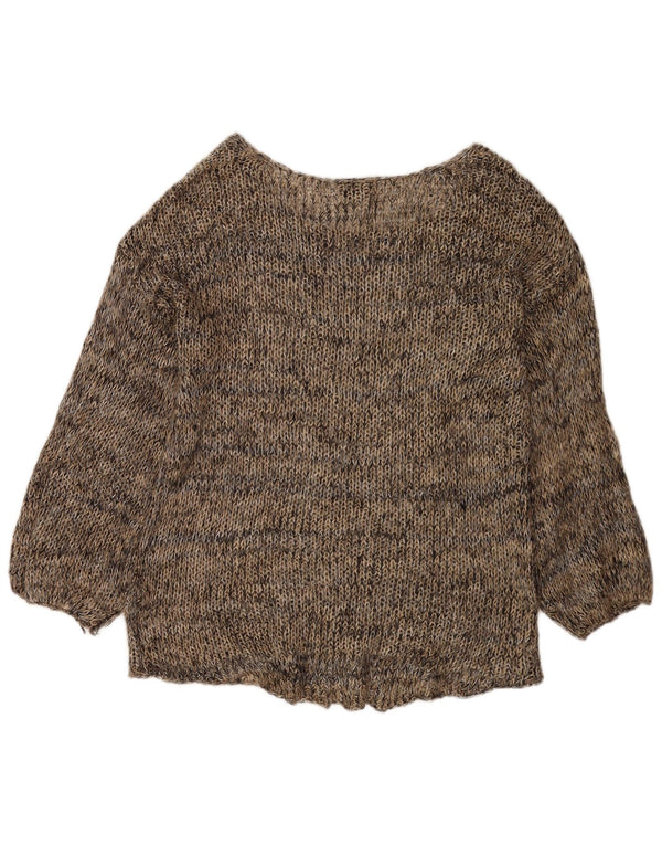 Topshop Dame Boat Neck Jumper Sweater UK 12 Medium Brown Flecked
