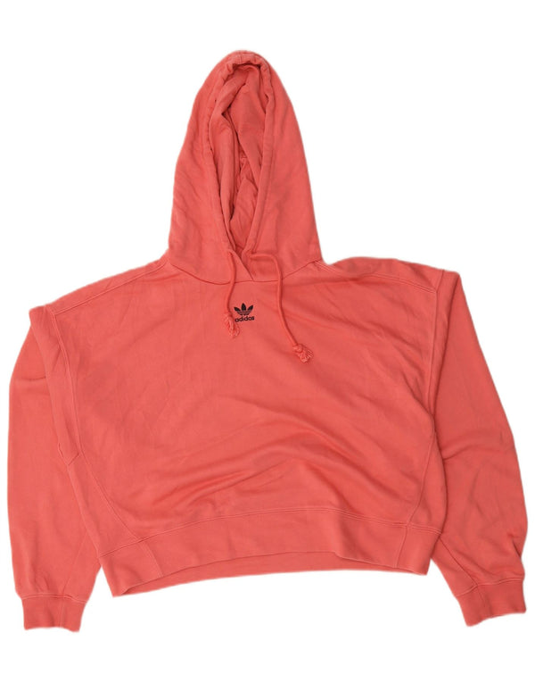 Adidas Dame Oversized Hoodie Jumper UK 12 Medium Pink Bomuld