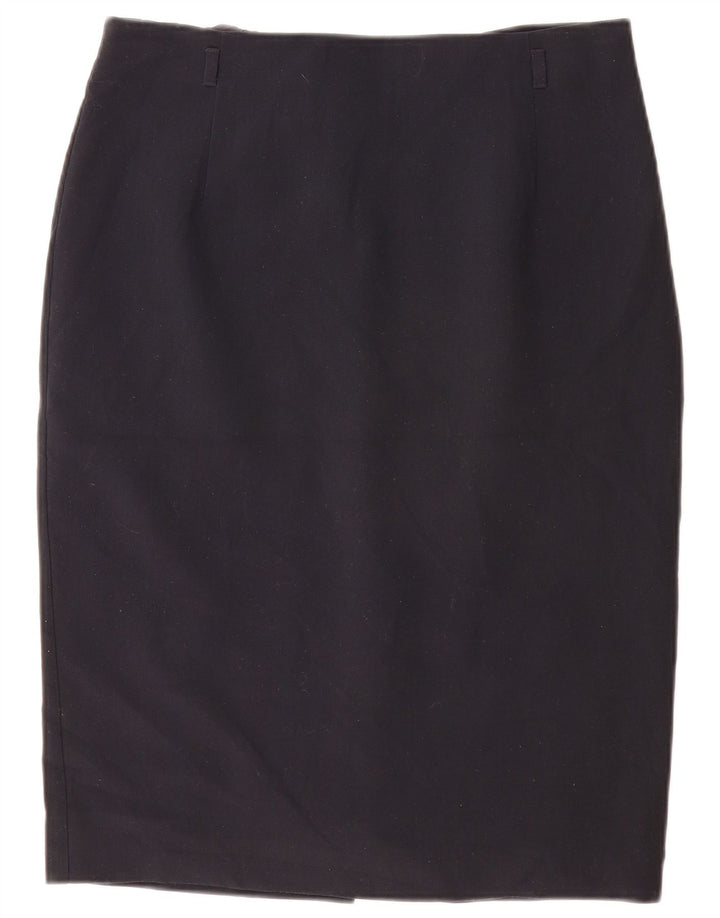 Marks & Spencer Pencil Nederdel til kvinder UK 14 Large W32 Navy Blue Polyester