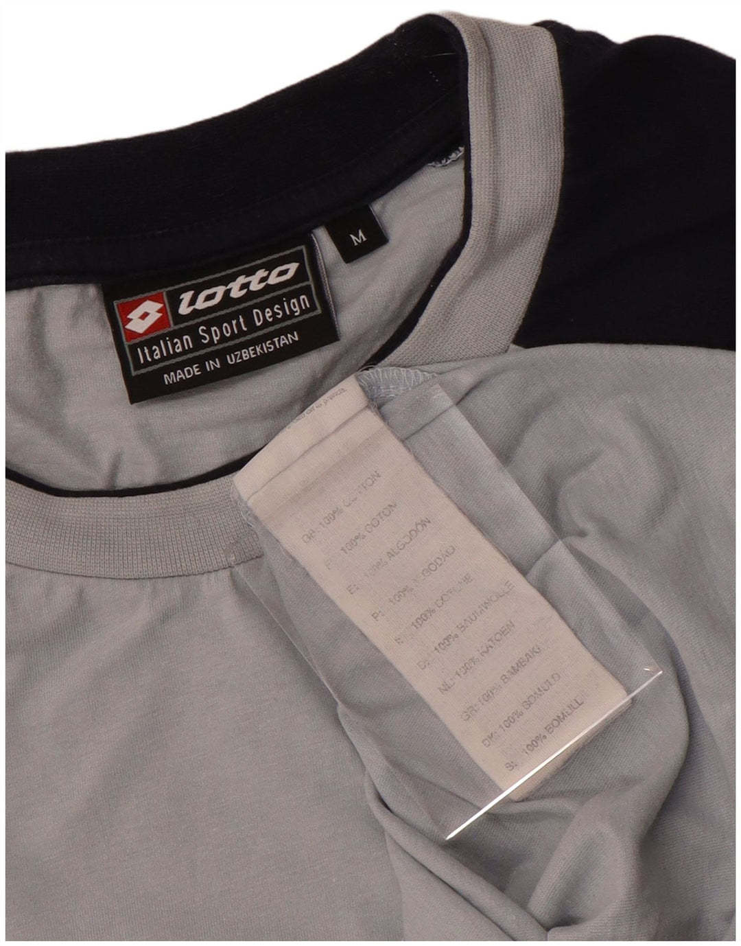 Lotto Herre grafisk T-shirt Top Mellemgrå Colourblock Bomuld
