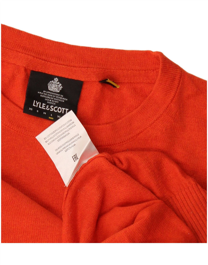 Lyle & Scott Herre sweater med rund hals, stor rød bomuld