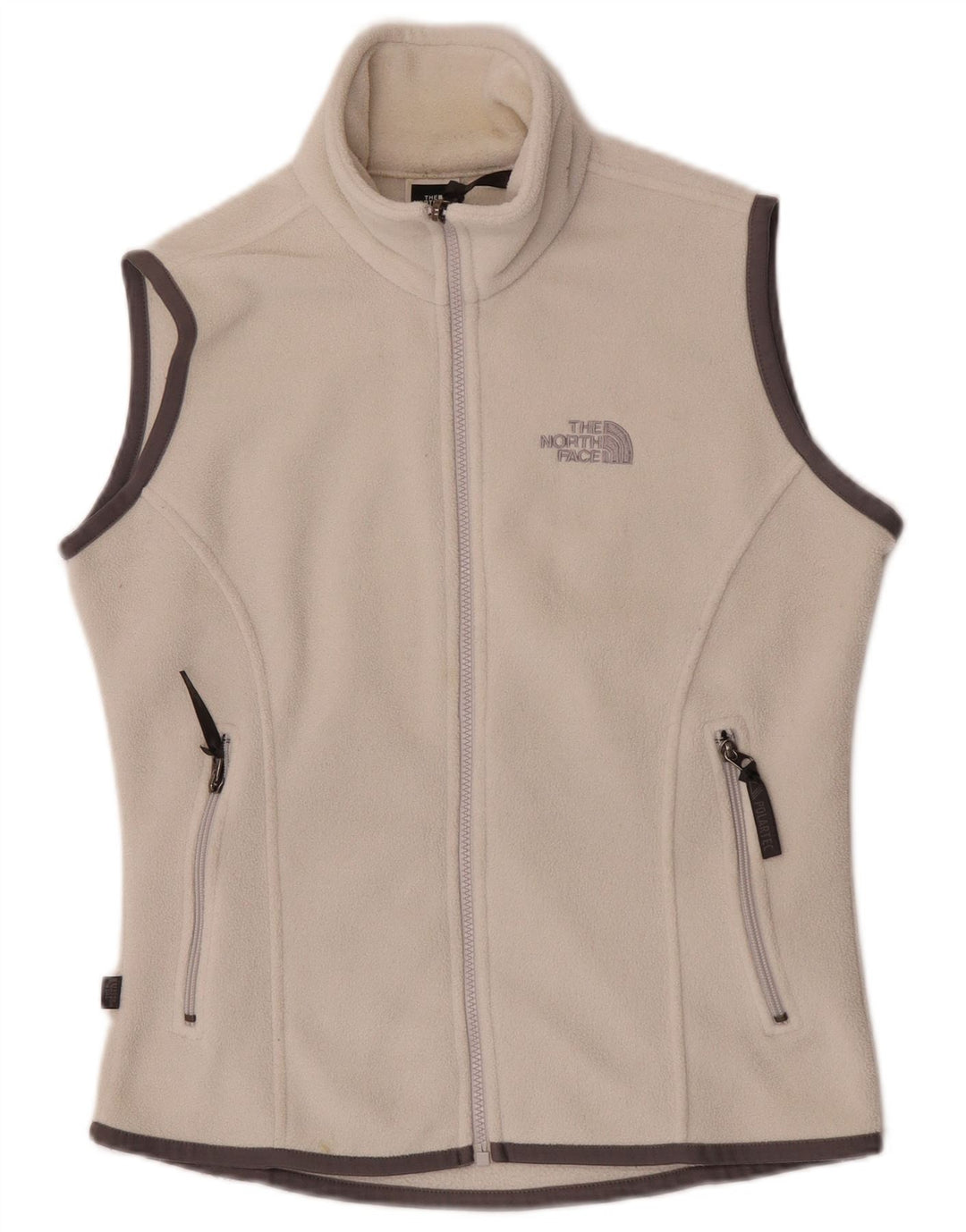The North Face Dame Oversized Fleece Gilet UK 10 Small White Polyester