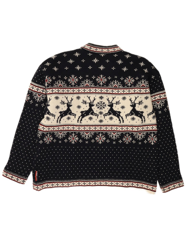F.LLI Campagnolo Herre Turtle Neck Jumper Sweater 2XL Navy Blue Christmas