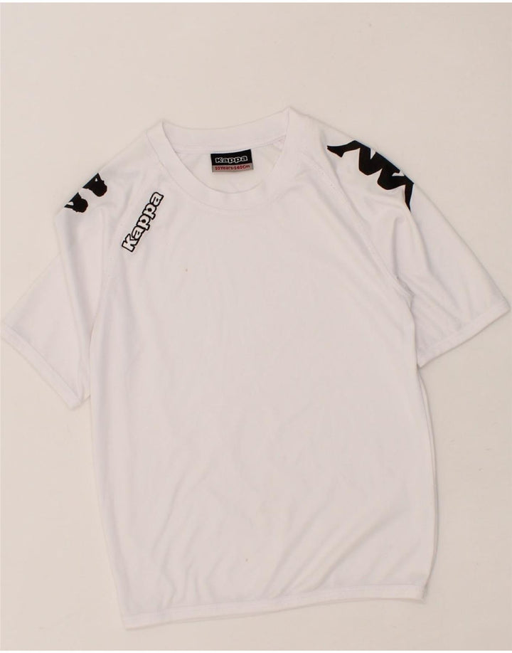 KAPPA Boys Graphic T-Shirt Top 9-10 Years White Polyester Vintage Kappa and Second-Hand Kappa from Messina Hembry 