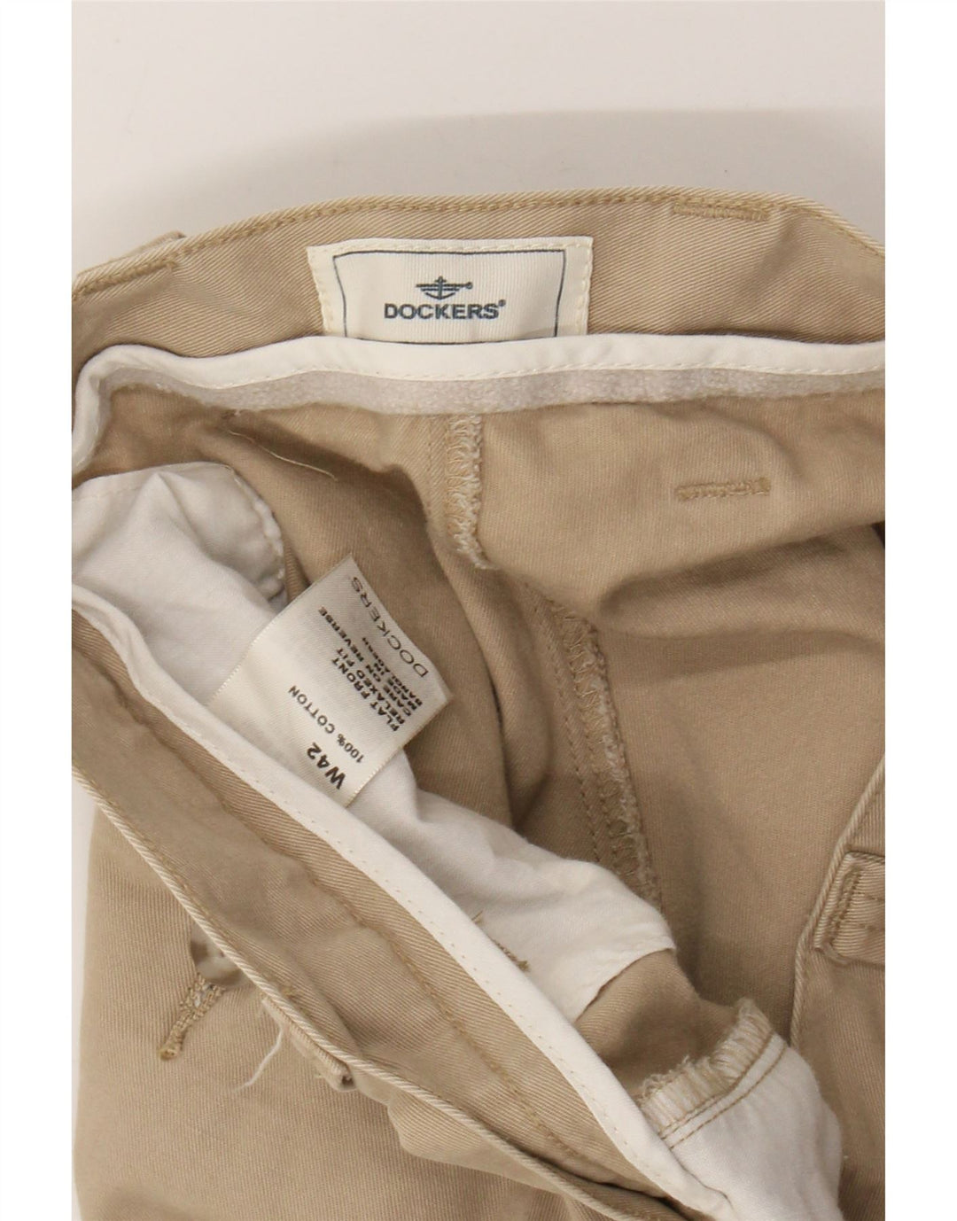 DOCKERS Herre Relaxed Fit Cargo Shorts W42 2XL Beige Bomuld