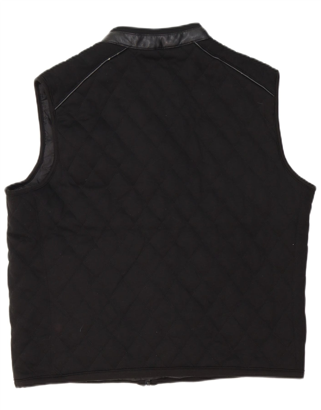 Zara Herre Quiltet Gilet UK 42 XL Sort Polyester