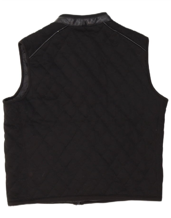 Zara Herre Quiltet Gilet UK 42 XL Sort Polyester