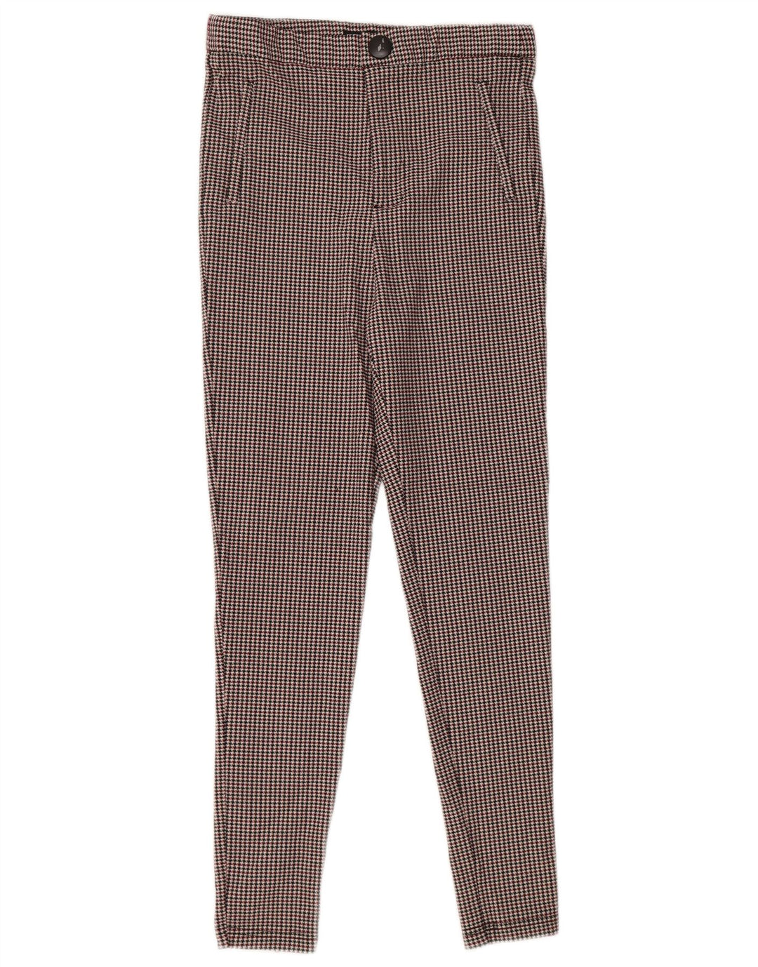 Zara skinny bukser til kvinder Medium rød Houndstooth polyester