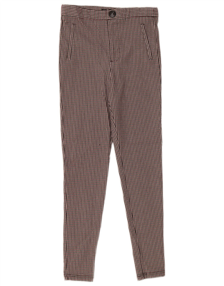 Zara skinny bukser til kvinder Medium rød Houndstooth polyester