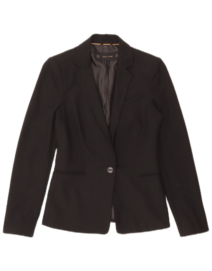 Zara Dame 1 Knap Blazer Jakke EU 34 2XS Rød Polyester