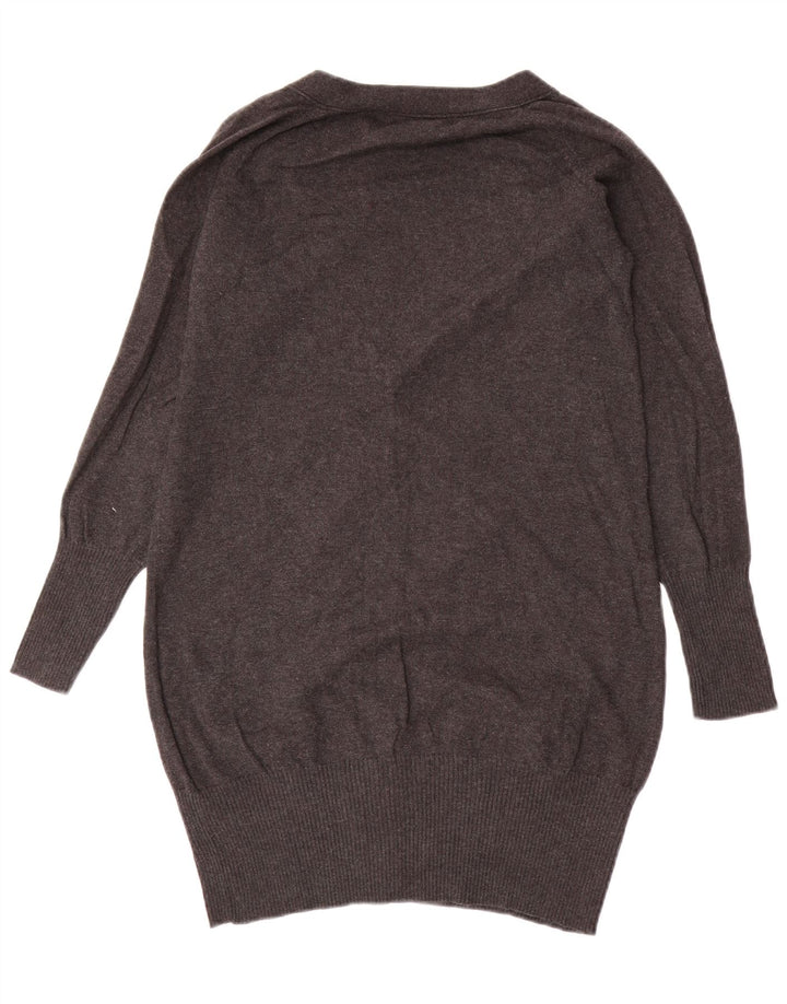Zara Dame Cardigan Sweater UK 12 Medium Grey Bomuld