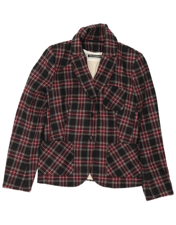 Drykorn Dame 2-knaps blazerjakke US 4 Lille flerfarvet plaid