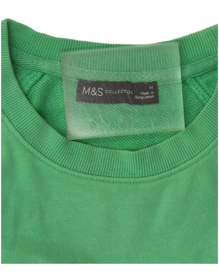 Marks & Spencer Dame Grafisk Sweatshirt Jumper UK 14 Medium Green