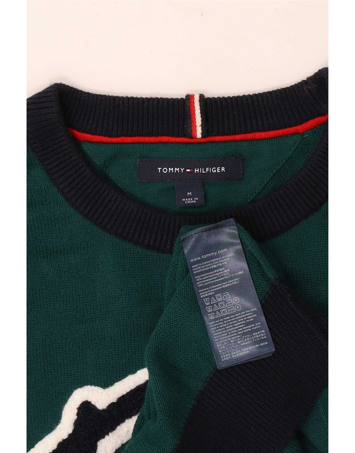 Tommy Hilfiger Herre Crew Neck sweater Medium Green Colourblock