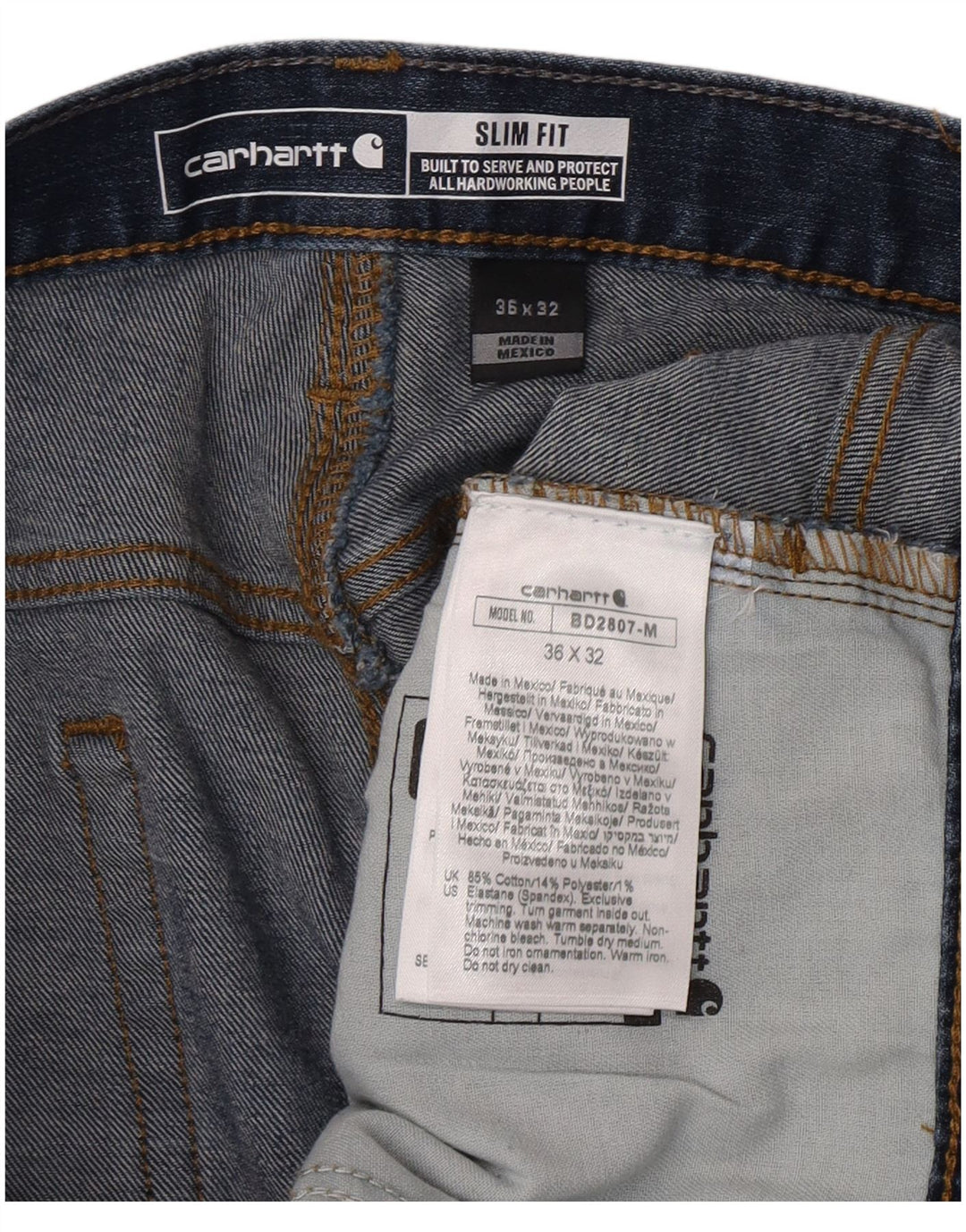 Carhartt Herre Slim Jeans W36 L32 Blå Bomuld