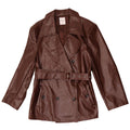 Motf Dame dobbeltradet imiteret læder blazerjakke UK 16 Large Brown