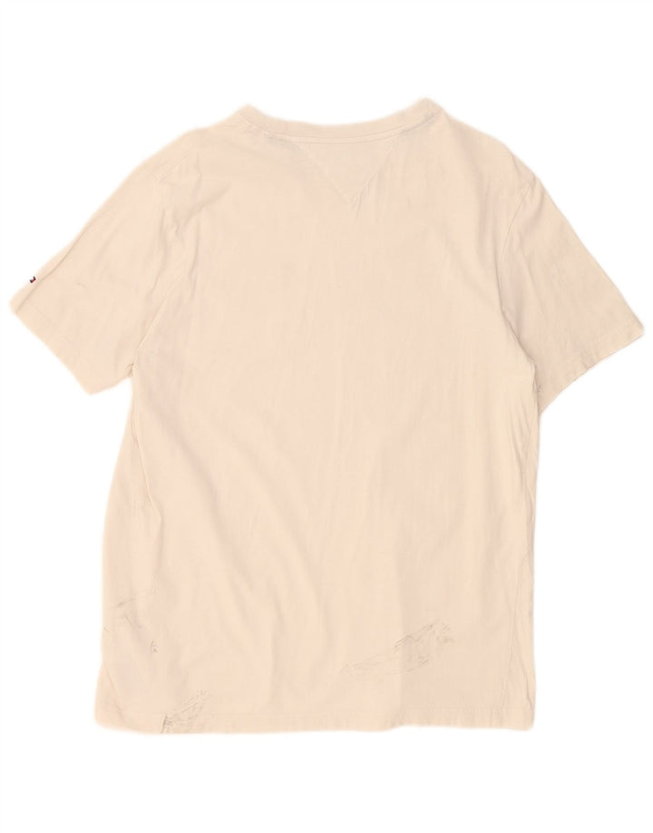 Tommy Hilfiger Herre Regular Fit T-Shirt Top Stor Beige Bomuld