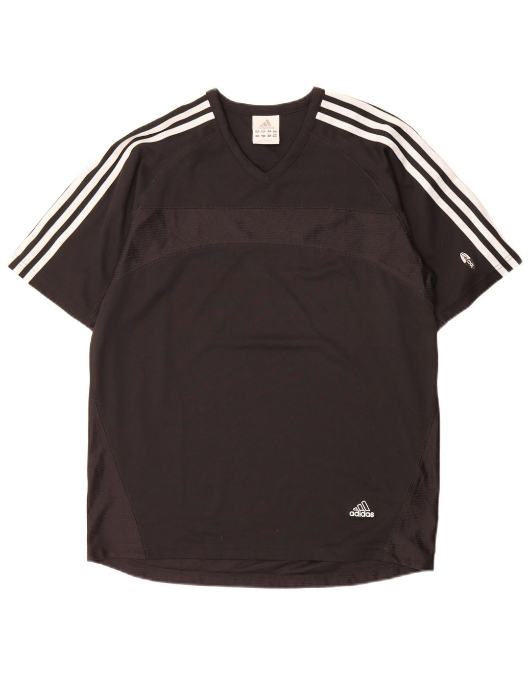 Adidas Herre Climacool T-Shirt Top Medium Sort Colourblock Polyester