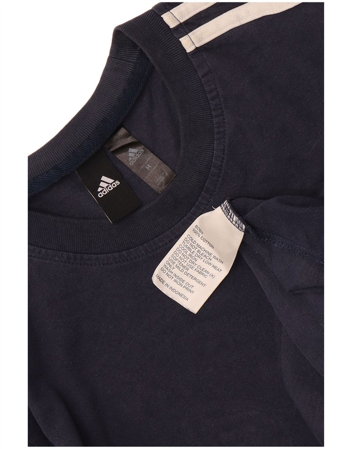 Adidas herre T-shirt top mellem marineblå bomuld