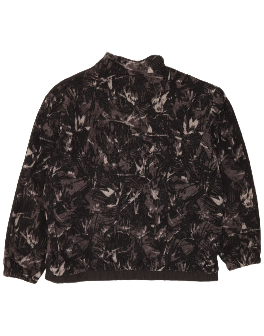 ADIDAS Herre abstrakt mønster Loose Fit Fleecejakke UK 42 XL Grå