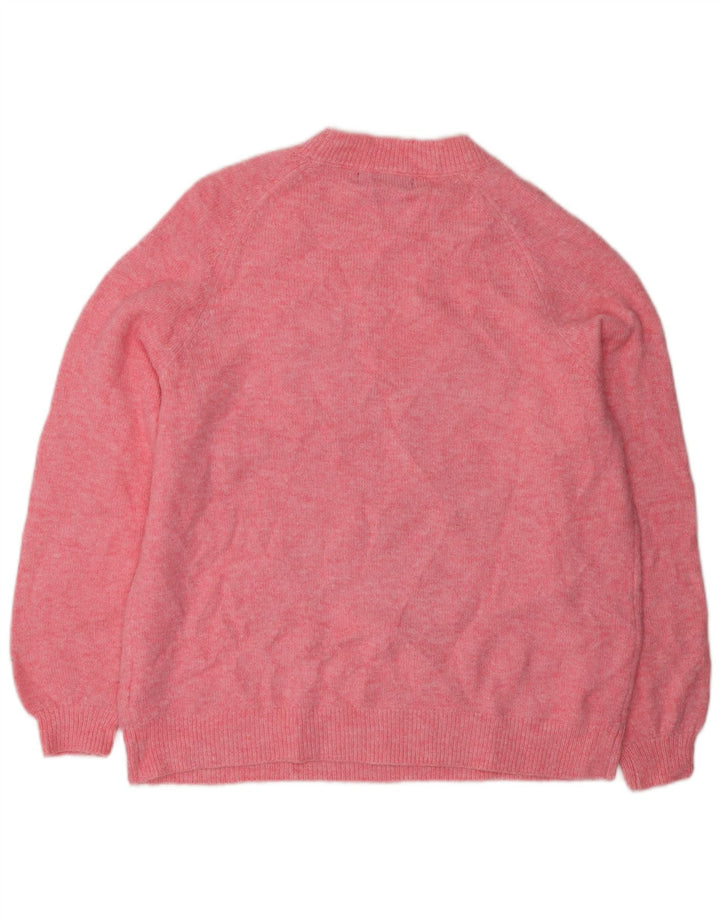 Marks & Spencer Dame grafisk rund hals sweater UK 14 Medium Pink