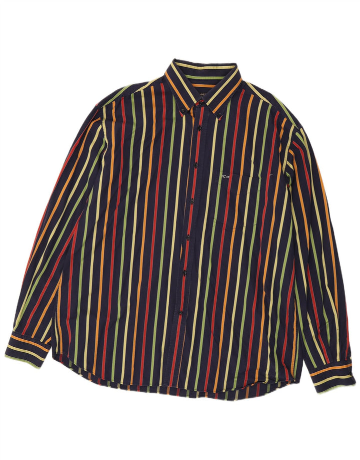 PAUL & SHARK Herre Yachting Shirt Størrelse 46 2XL Marineblå Stribet