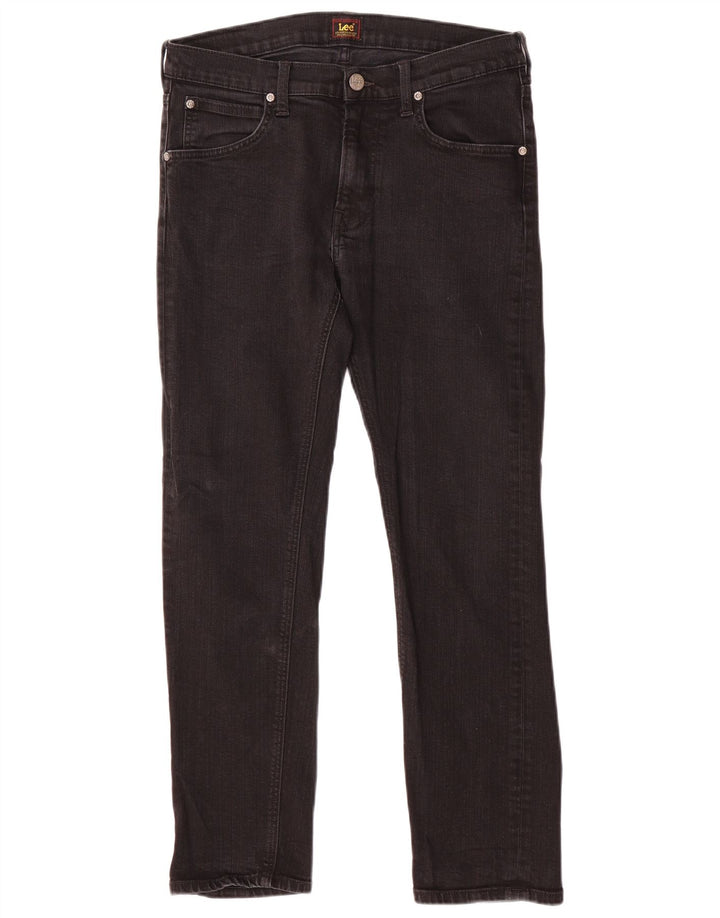 LEE Dame Daren Zip Fly Straight Jeans W31 L30 Sort Bomuld
