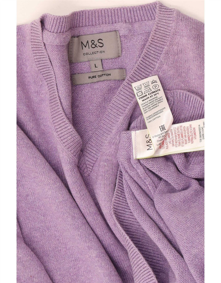 Marks & Spencer Herre V-hals sweater Stor lilla bomuld