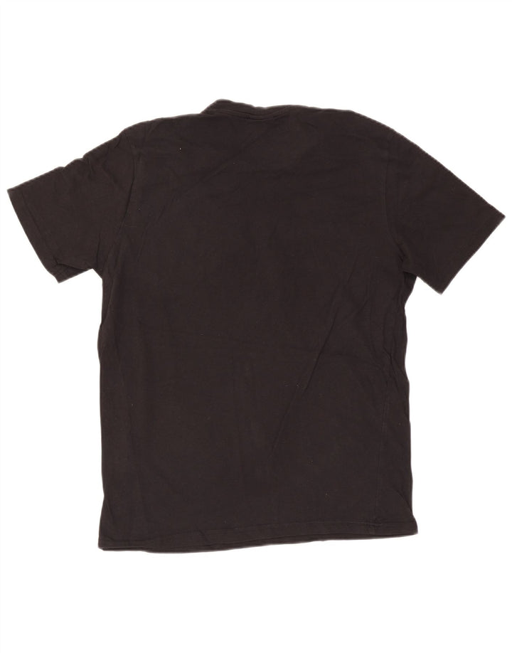 Champion Herre Grafisk T-Shirt Top Medium Sort Bomuld