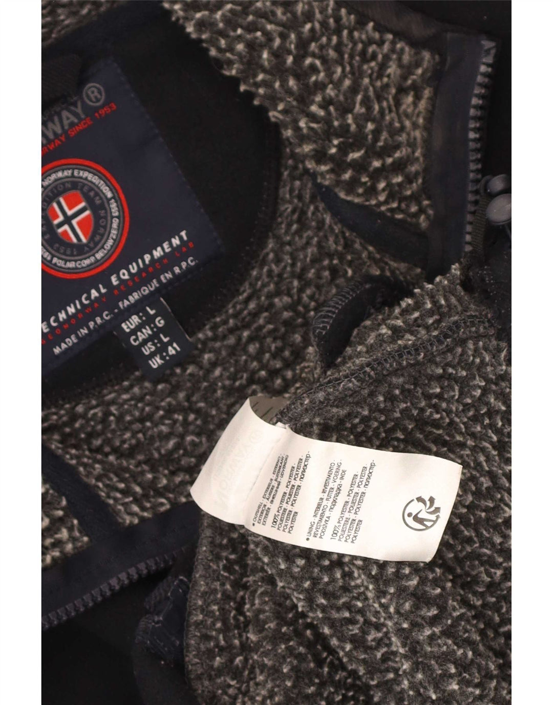 Geographical Norway Herre Fleecejakke UK 41 Large Navy Blue Polyester