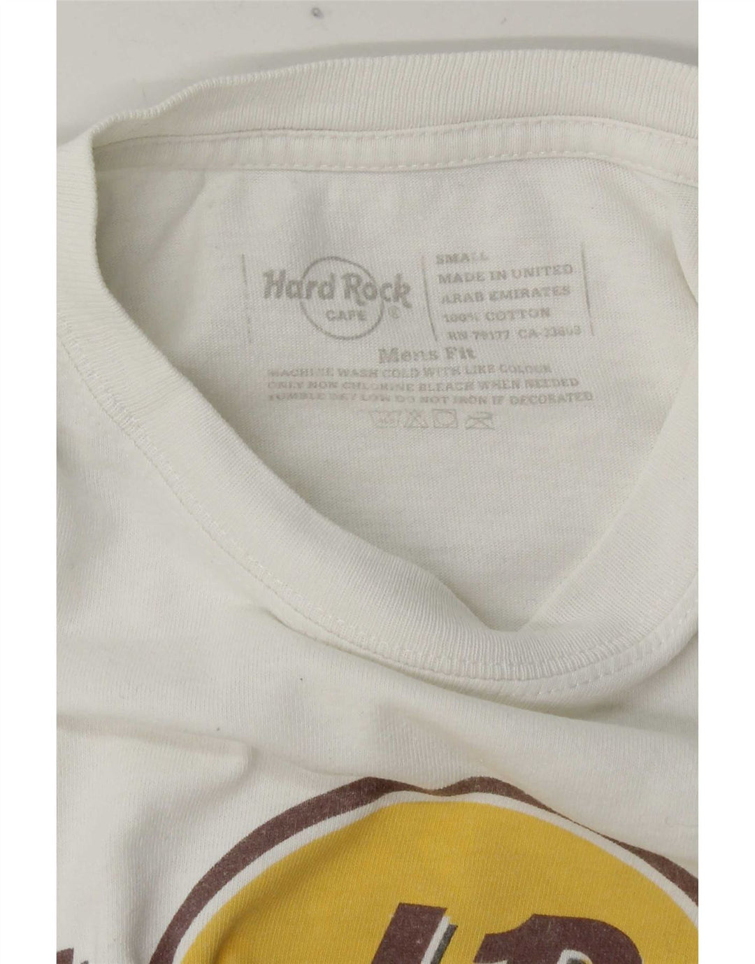 Hard Rock Cafe Herre Flot Grafisk T-Shirt Top Lille Hvid Bomuld