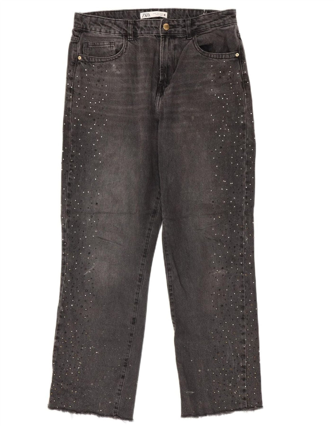 ZARA Straight Jeans til kvinder EU 40 Medium W30 L29 Grå