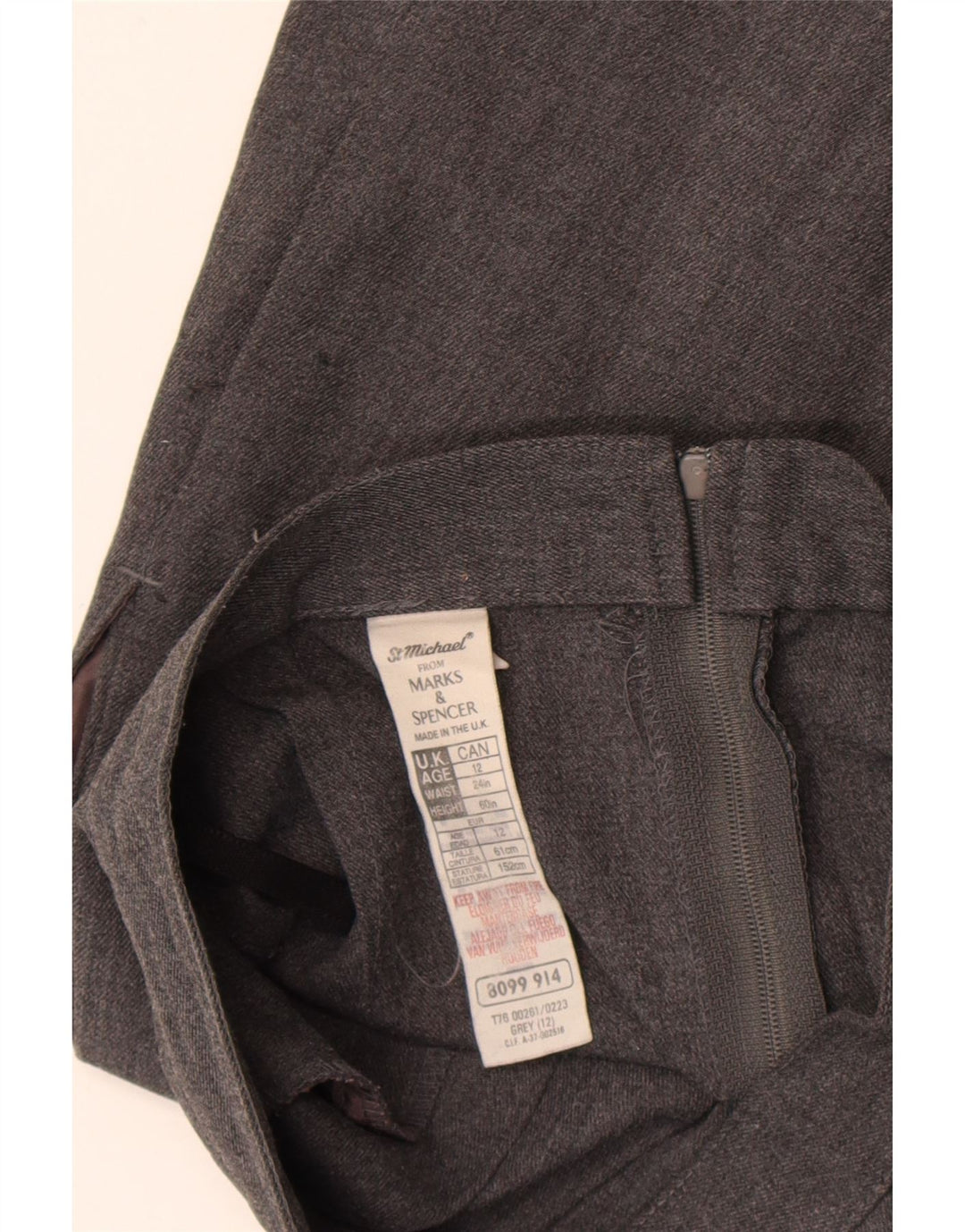 Marks & Spencer Girls A-line nederdel 11-12 år W23 Grå polyester