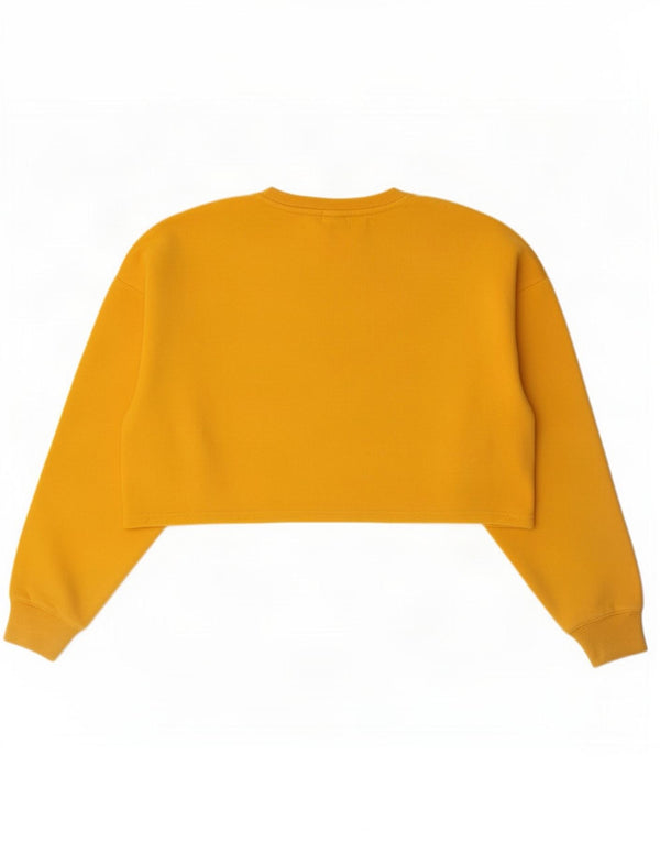 Russell Athletic Girls Crop Oversized Sweatshirt Jumper 9-10 år Gul