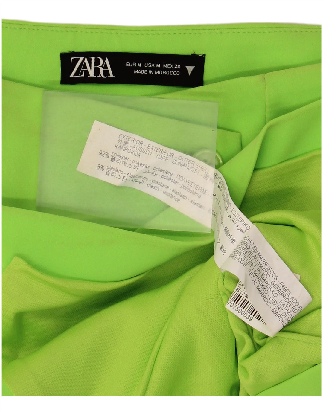 Zara Dame Asymmetrisk Nederdel Medium W28 Grøn Polyester