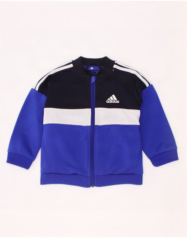 Adidas Baby Boys Tracksuit Topjakke 12-18 Måneder Blå Colourblock