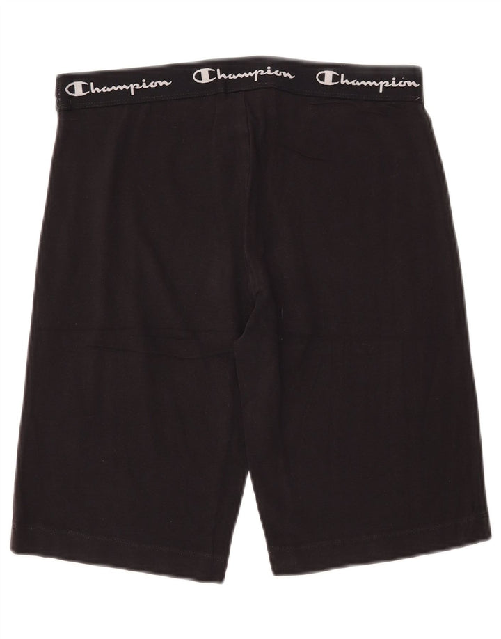 CHAMPION Grafiske sportsshorts til kvinder UK 12 Medium Sort bomuld