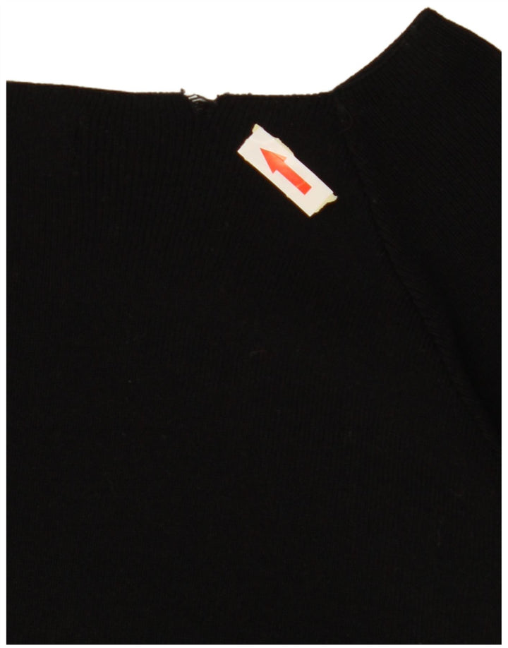 ZARA Womens Crop 3/4 ærme off Shoulder Top UK 10 Small Black