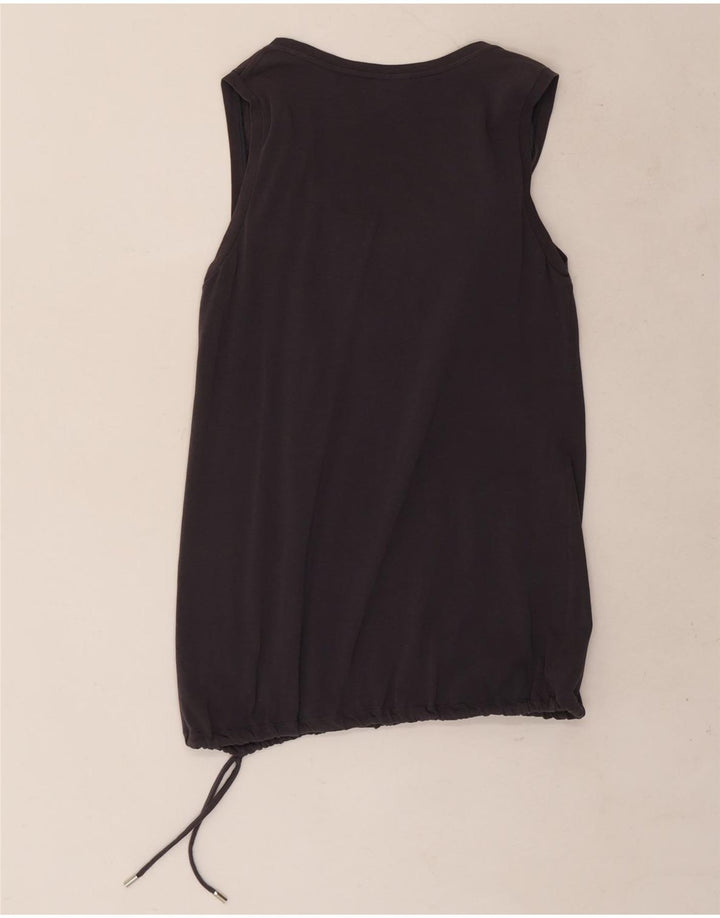 Trussardi Dame ærmeløs bluse Top UK 10 Small Grey