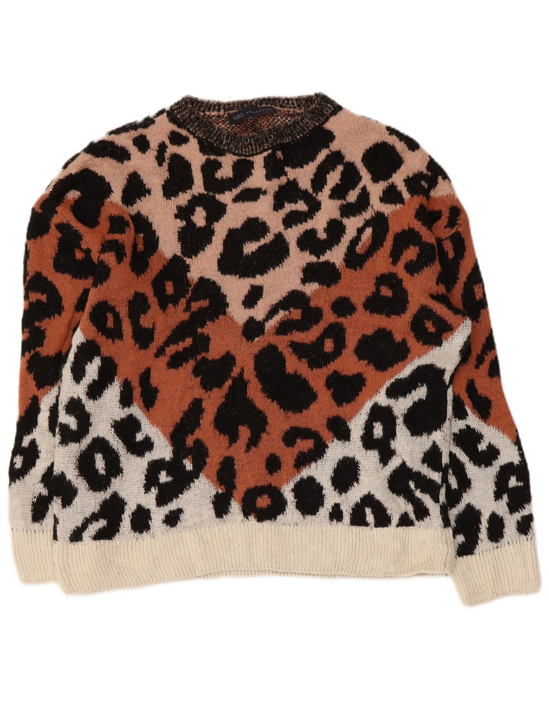 Marks & Spencer Dame Boat Neck Jumper Sweater UK 14 Medium Flerfarvet