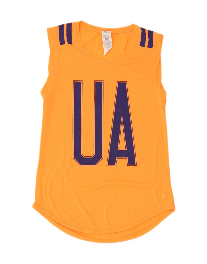 UNDER ARMOUR Dame Heat Gear Grafisk Vest Top UK 12 Medium Orange