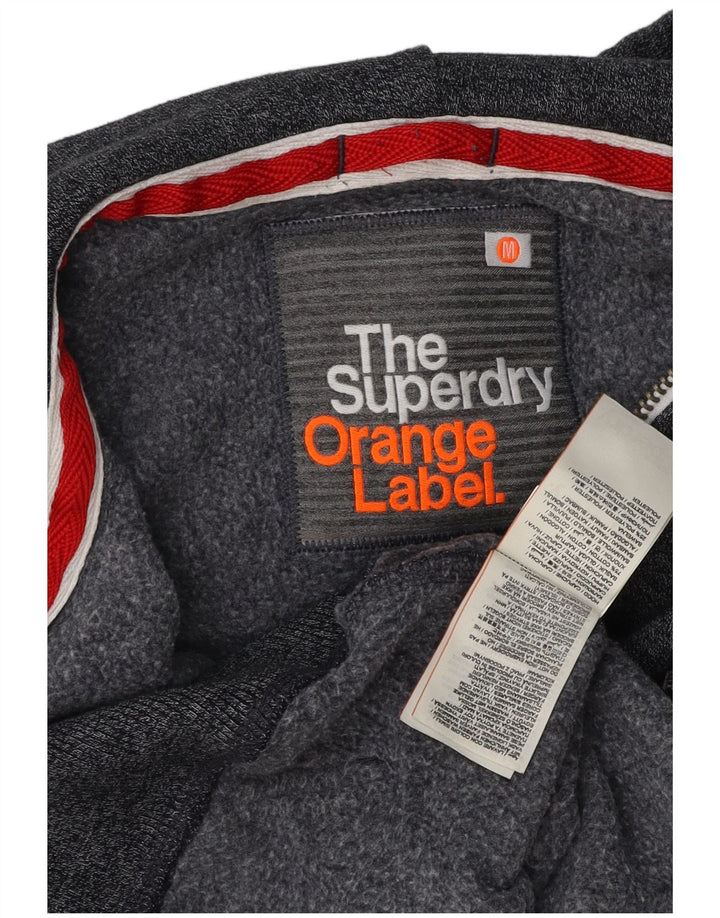 Superdry Hættetrøje med lynlås til mænd mellemgrå flækket bomuld
