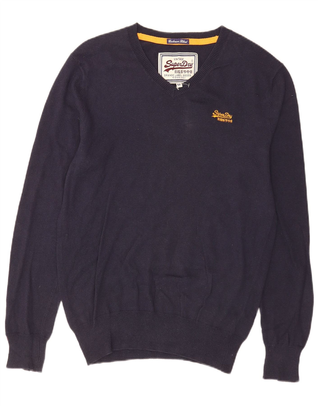 Superdry Herre V-hals sweater Medium marineblå bomuld